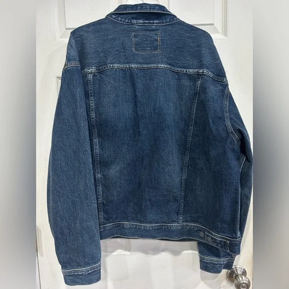 American Eagle AE Men’s XL Denim Trucker Jean Jacket Rancher Jeans Dark Wash NWT - Picture 2 of 13